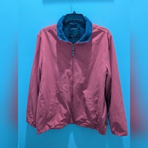 Vintage Nautica Harrington Jacket Mens Large Red Salmon Lined Full Zip Coat